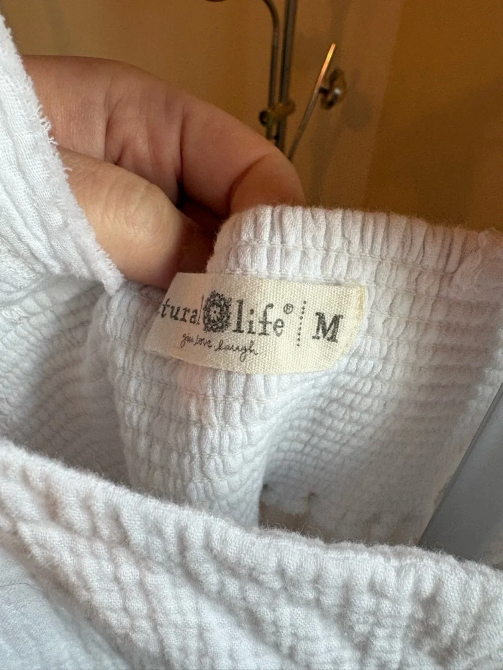 NATURAL LIFE Tricia White Cotton Gauze Maxi Dress - M Medium - Picture 5 of 7